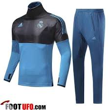 Champions Survetement Foot Real Madrid Noir Bleu Col Haut Ensemble 2017 2018 Swimwear Fashion Wetsuit