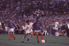 I miss the sound of those horns from major matches and tournaments from the 1980's. France 3 Portugal 2 In 1984 In Marseille Jean Tigana Is Forced To Pass Back To His Keeper In The Semi Final Of Euro European Championships Match Me Football