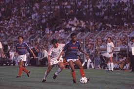 Yugoslav keeper zoran simovic tips a shot over the bar in group 1 at euro '84. France 3 Portugal 2 In 1984 In Marseille Jean Tigana Is Forced To Pass Back To His Keeper In The Semi Final Of Euro European Championships Football Match Me