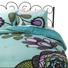 Twin, twin xl, full, queen, and king. Xhilaration Bedding Xhilaration Teal Purple Flower Queen Comforter Poshmark