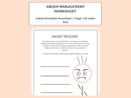 anger triggers worksheet anger management triggers etsy australia