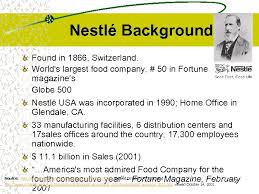 Contact and general information about nestlé malaysia company, headquarter location in petaling jaya, malaysia, selangor. Case Study Nestle Usa 1 Nestle Background