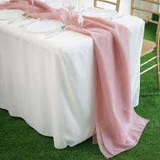 6 Ft Dusty Rose Premium Chiffon Table Runner Table Runners Elegant Table Decorations Chiffon