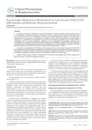 Pdf Psychotropic Medications Metabolized By Cytochromes