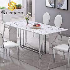 For your consideration is an utterly monumental, 3/4 glass topped, rosewood and granite dining table, circa 1980s. China Elegant White Granite And Marble Top Dining Table Stainless Steel China Marble Dining Table Modern Table
