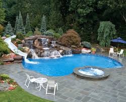 Wohn Wasserrutschen Dekoration Ideen Lazy River Pool Schwimmbader Hinterhof Hintergarten