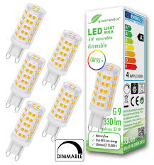 To tell if a led bulb is dimmable. Greenandco Cri 95 Dimmable G9 Led Bulb 4w Replaces 32w 330lm 3000k Warm White 320 Beam Angle 230v Ac No Flicker Greenandco