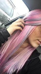 Pink And Gray Blue Hair Pink Grey Hair Hair Styles Wacky Hair
