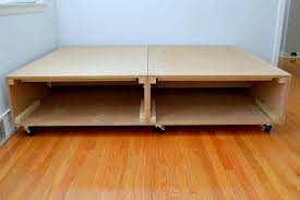 With four generous storage drawers in its base, our platform bed opens up floor space and is a favorite in smaller rooms. Building A Diy Platform Bed With Tons Of Storage And Wheels