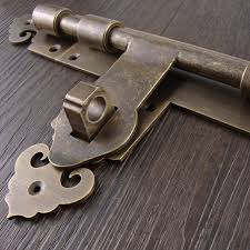 Brass Made Chinese Style Brass Lock Antique Door Locks Furniture Brass Lock Cupboard Door Lock Courtyar Decorative Hinges Antique Door Wrought Iron Design