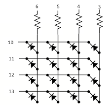In the cofactor grid, the matrix in the first column, third row, c(3,1) should have bottom row (0, 1, 4), not (2, 1, 4). Matrix 4x4 Shield Arduino Project Hub