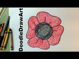 Poppy flower drawing for kids. How To Draw An Easy Poppy For Kids Video Drawing Tutorial Remembrance Day Veterans Day Youtube