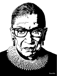 Ruth Bader Ginsburg Graphic Drawing (Outline) Canvas Print