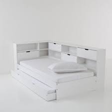 lit avec tiroir etageres et sommier pin massif yann lit tiroir lit chambres minuscules