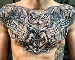 50 Of The Most Beautiful Owl Tattoo Designs And Their Meaning For The Nocturnal Animal In You Neck Tattoo For Guys Tattoos For Guys Chest Tattoo Wings