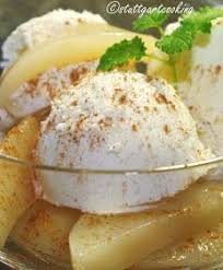 Sauerrahm Zimt Eis Mit Birnenspalten Zimteis Rezepte Furs Baby Essen Und Trinken