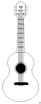 Gitarre Skizze Ausmalbild Malvorlage Musik