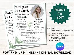 Meet Your Teacher Printable