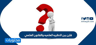 قارن بين النظريه العلميه والقانون العلمي مع أمثلة على كل منهم موقع محتويات