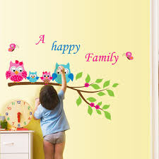 Happy family pics for dp. Home Decoration Diy Kid S Child Room Decal Cartoon Cute Happy Owl Family Wall Sticke Wallpaper Stickers Art Decor Mural Stickers Manicure Sticker Ledsticker Ford Aliexpress