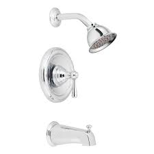Moen Kingsley Chrome 1 Handle Bathtub And Shower Faucet Lowes Com Shower Tub Shower Faucet Tub And Shower Faucets