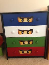 Ninjago Dresser Satin Behr Ultra Printed Ninjango Eyes And Modge Podge Lego Bedroom Lego Room Lego Kids Room