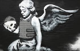 Banksy, graffiti, concrete, urban, horse, men, wall, creativity. Wallpaper Skull Angel Graffiti Banksy Images For Desktop Section Stil Download