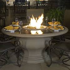 American Fyre Designs Inverted Dining Firetable With Granite Top Fire Pit Table Gas Fire Pit Table Fire Table