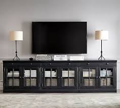 Printer S Large Buffet Tuscan Chestnut Pottery Barn Tv Stand With Glass Doors Large Tv Stands Home