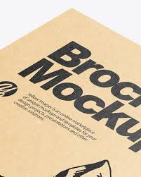 Kraft Brochure Mockup In Stationery Mockups On Yellow Images Object Mockups