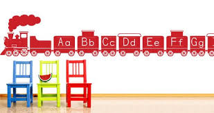 Children will love watching this abc's alphabet train music video song as the wooden alphabet and real toy trains go by with abc letters that match all kind. A To Z Alphabet Train Wall Decals Dezign With A Z