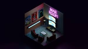 3840x2160 Low Poly Gaming Room Game Room Active Wallpaper Computer Desktop Backgrounds