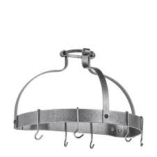 Pots and pans take up a lot of cabinet space. Enclume Hammered Steel Dutch Crown Wall Mounted Pot Rack Williams Sonoma