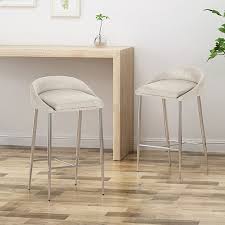 It offers a full back for support and is made from metal while offering a shaped seat for. Buy Fanny Upholstered Counter Stools Modern Upholstered Set Of 2 By Gdfstudio On Dot Bo
