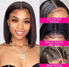 Bob lace front human hair wigs