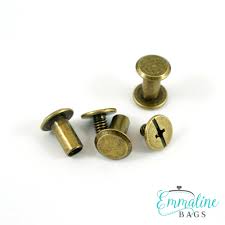 Chicago Screws Large Size 3 8 Or 10 Mm In Antique Brass 50 Pack Chicago Screws Setting Tools Orange Copper