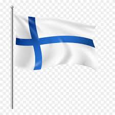 The flag features a blue cross on a white background. Finland Flag Waving Vector On Transparent Background Png Similar Png