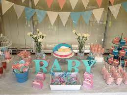 Baby Shower Unknown Gender Pink Blue Blue Baby Shower Baby Shower Themes Baby Shower Decorations