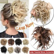 This is where you'll want to gather all that drooping hair into a bun shape and wrap with your elastic.like she points out, with all the ends hanging out it should remind you of a mop on your head. 45g Large Thick Messy Bun Hair Scrunchie Updo Cover Curly Hair Extensions Grosse Dicke Unordentliche Brotchen Haar Scrunchie Updo Cover Lockiges Haar Extensions Wish