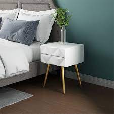 | white duco polish wooden top, black hairpin leg side table nightstand. Modern Mid Century Style White And Gold Nightstand 2 Drawer End Table With Metal Legs White And Gold Nightstand Gold Nightstand Wrought Iron Bedside Tables