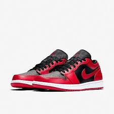 Nike Air Jordan 1 Low I Aj1 Reverse Bred Black Red White Men Shoes 553558 606 In 2020 Mens Shoes Casual Sneakers Running Shoes For Men Men S Shoes