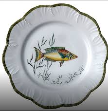 Platos De Peces Exoticos Porcelana Pintada A Mano Porcelana De Limoges Vajilla De Pescado Porcelana Pintada Platos De Ceramica Porcelana