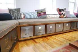 A wide variety of file cabinet bench options are available to you, such as. Hmmmm Bench With Metal File Cabinet Drawers For Storage Might Be Something To Remember Built In Sofa Filing Cabinet Bench With Storage