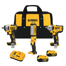 Dewalt 20v Max Led Light 3 Power Tool Combo Kits Power Tools The Home Depot