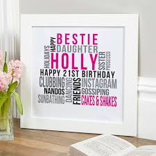 The cake topper will stand out on any cake and is a perfect addition to your celebration that is sure to grab your attention. 21st Birthday Gifts For Her Personalised Wall Art Pictures
