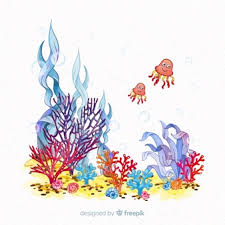 Watercolor coral reef clip art pack comes with 15 different watercolor set coral. Free Vector Watercolor Coral Background