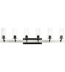 Howplumb 370bpt04 brushed nickel 4 globe vanity bath light bar. Livex Lighting 17826 91 Beckett 6 Light 48 Inch Brushed Nickel Vanity Sconce Wall Light
