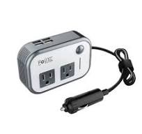 FOVAL 200W Car Power Inverter DC 12V to 110V AC Converter with 4 USB Ports Car Laptop Charger, Car Adapter for Plug Outlet (Gray)