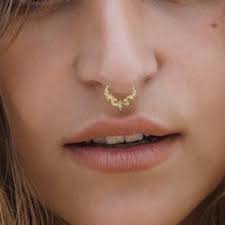 Fake Septum Ring Gold Textured Gold Filled Dainty Fake Septum Ring Non  Piercing Septum Ring