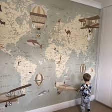 Wallpaperadhesive Vinylworld Map With Etsy